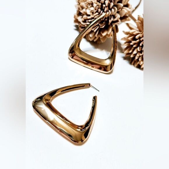 Geo  hoop  earrings  M137 - Picture 2 of 6